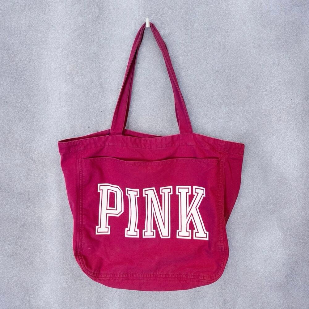 PINK Victoria’s Secret Y2K Logo Zip Closure Tote Bag